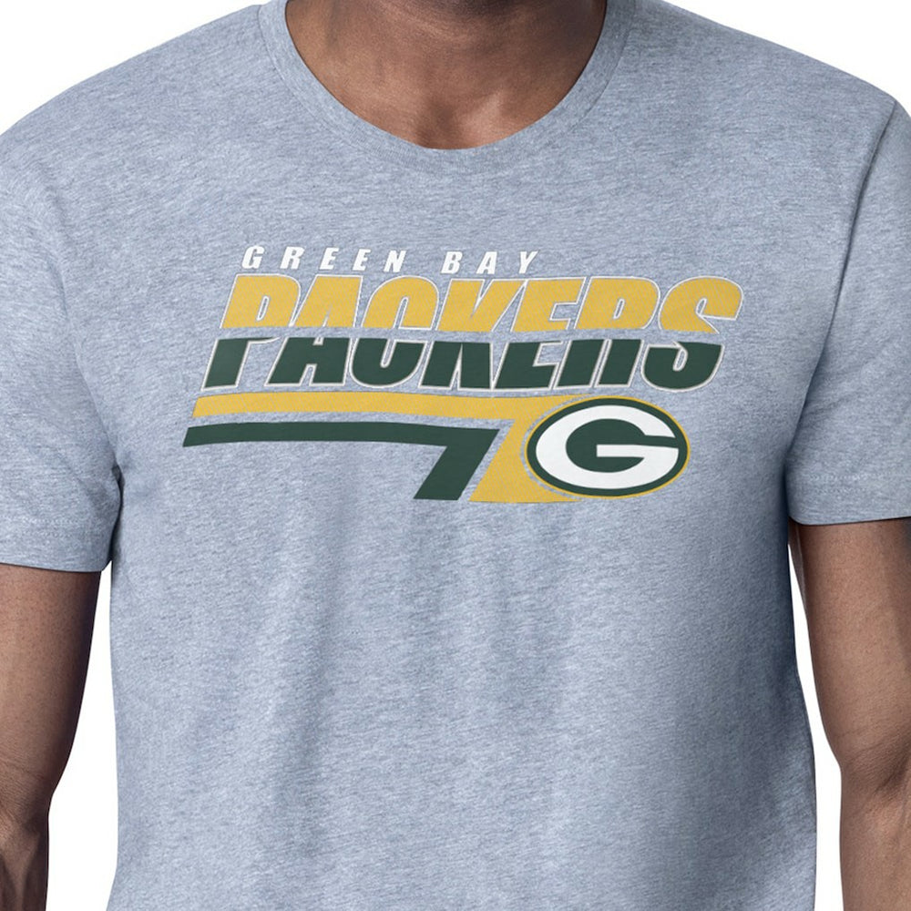 Green Bay Packers Starter Logo Push Graphic T-Shirt - Heather Gray - NFL