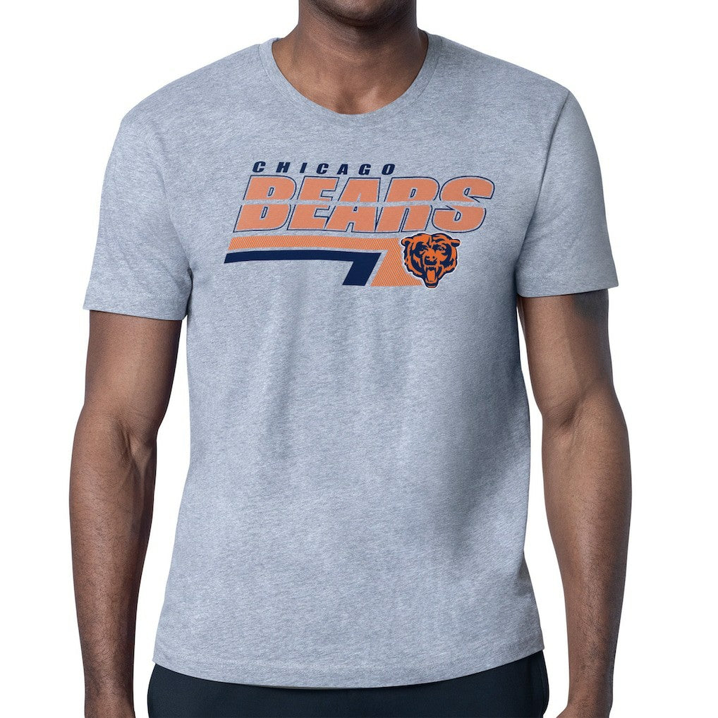 Chicago Bears Starter Logo Push Graphic T-Shirt - Heather Gray - NFL
