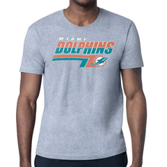 Miami Dolphins Starter Logo Push Graphic T-Shirt - Heather Gray - NFL