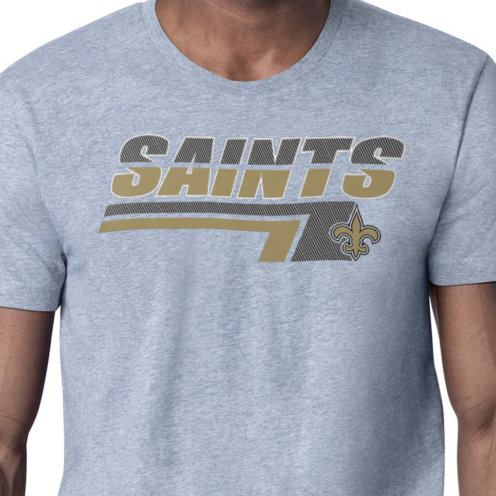 New Orleans Saints Starter Logo Push Graphic T-Shirt - Heather Gray - NFL