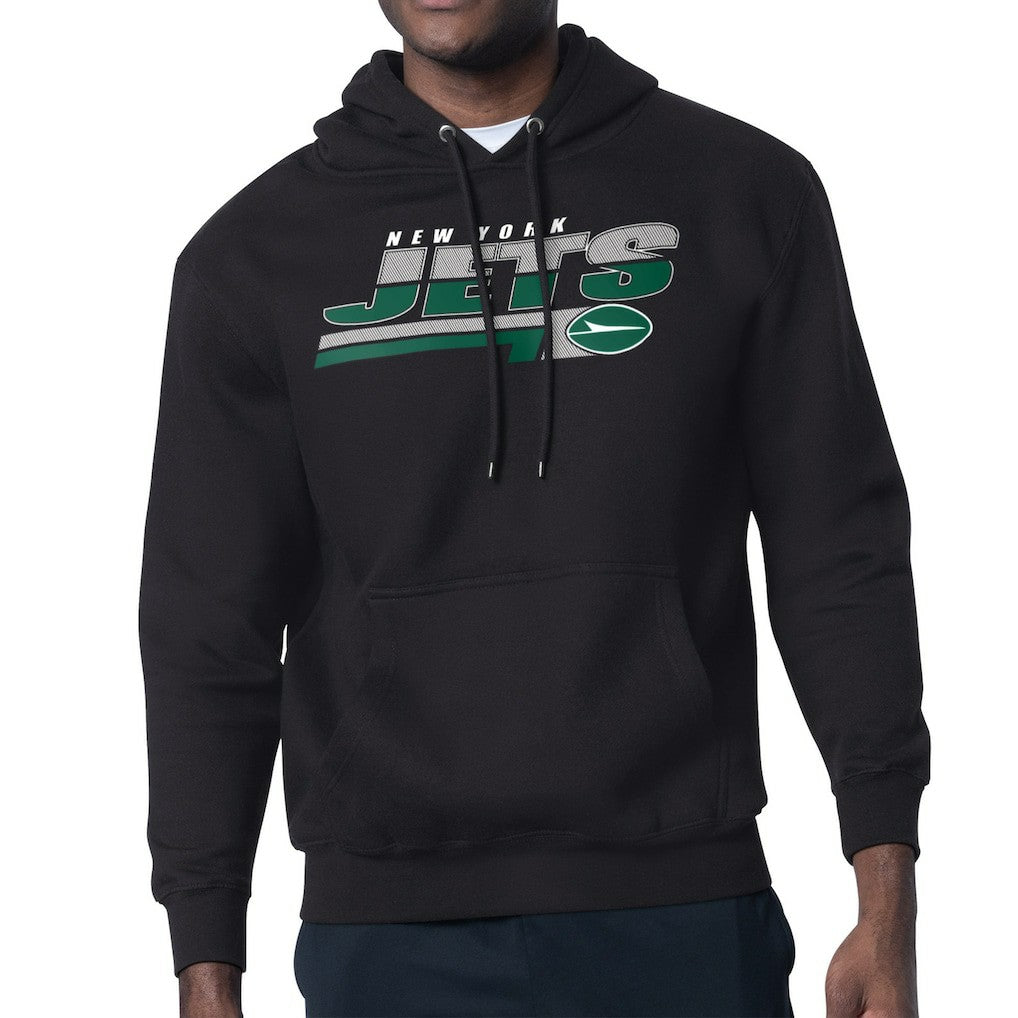 New York Jets Starter Logo Push Graphic Hoodie - Black - NFL