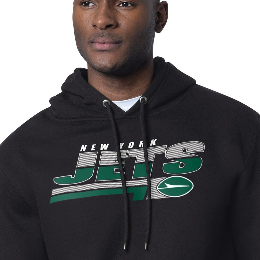 New York Jets Starter Logo Push Graphic Hoodie - Black - NFL