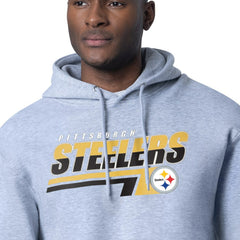 Pittsburgh Steelers Starter Logo Push Graphic Hoodie - Heather Gray - NFL