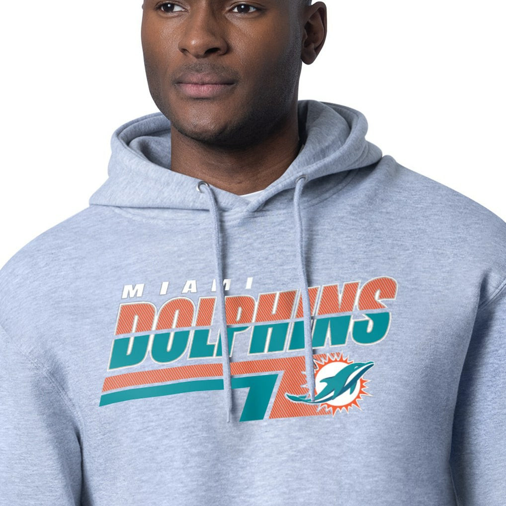 Miami Dolphins Starter Logo Push Graphic Hoodie - Heather Gray - NFL