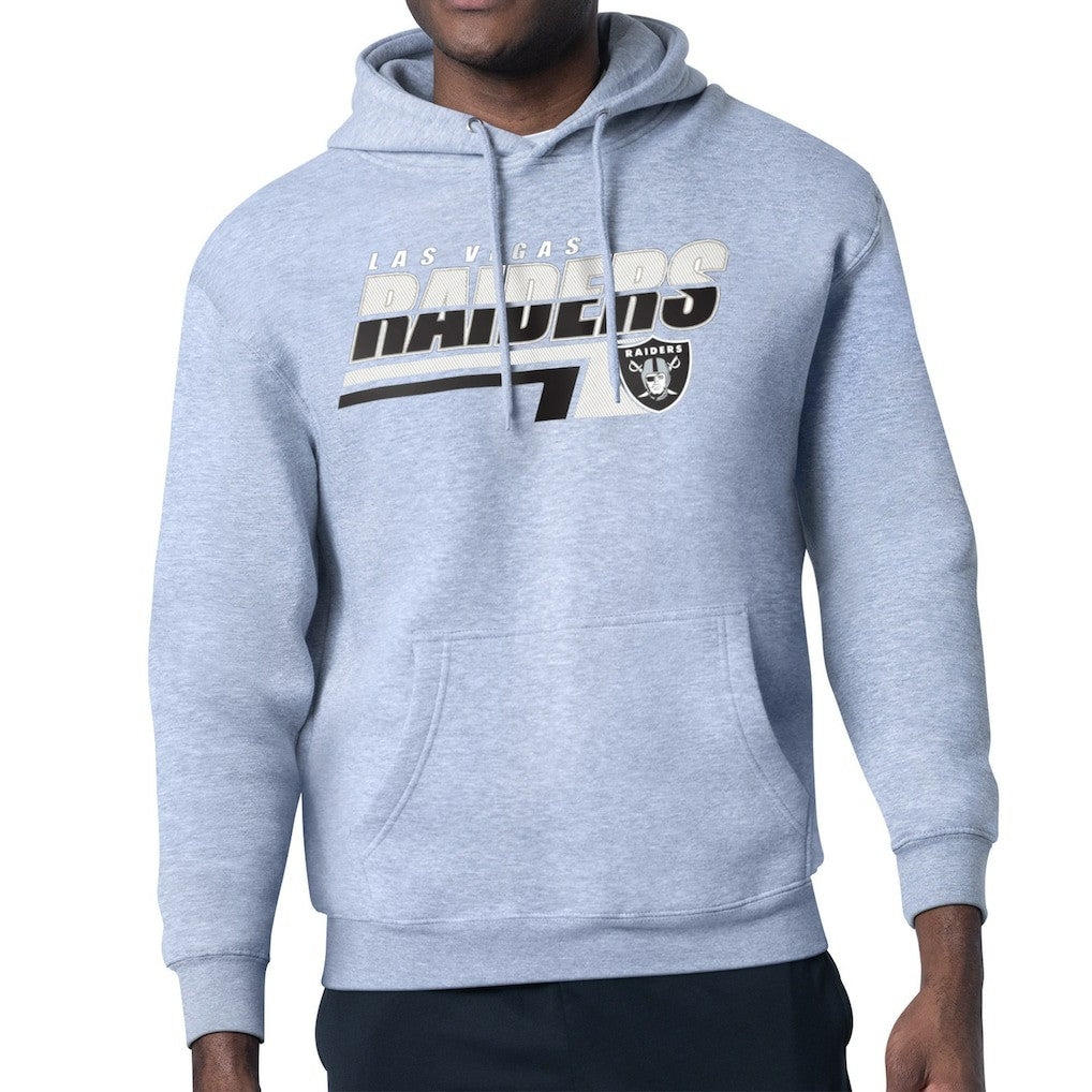 Las Vegas Raiders Starter Logo Push Graphic Hoodie - Heather Gray - NFL