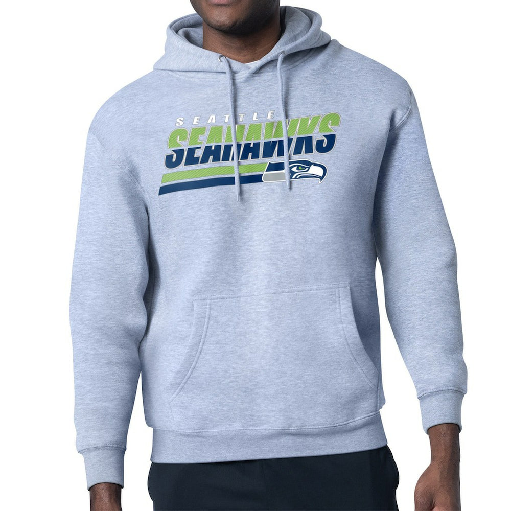 Seattle Seahawks Starter Logo Push Graphic Hoodie - Heather Gray - NFL