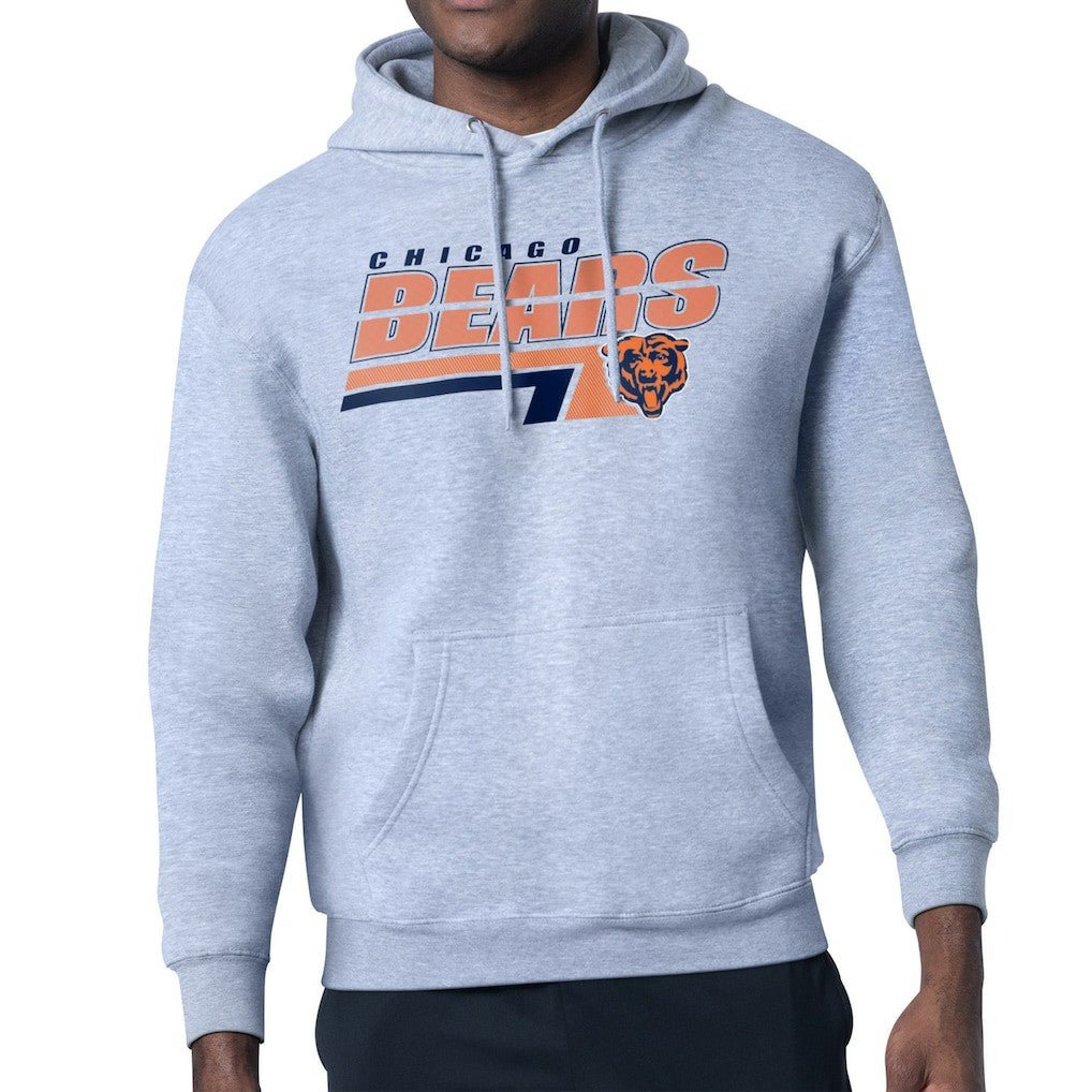 Chicago Bears Starter Logo Push Graphic Hoodie - Heather Gray - NFL