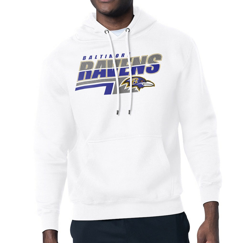 Baltimore Ravens Starter Logo Push Graphic Hoodie - White - NFL