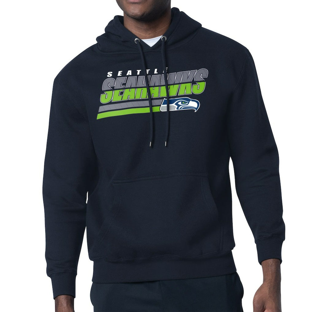Seattle Seahawks Starter Logo Push Graphic Hoodie - College Navy - NFL
