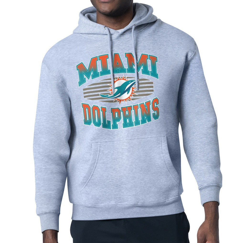 Miami Dolphins Starter Team Grit Graphic Hoodie - Heather Gray - NFL