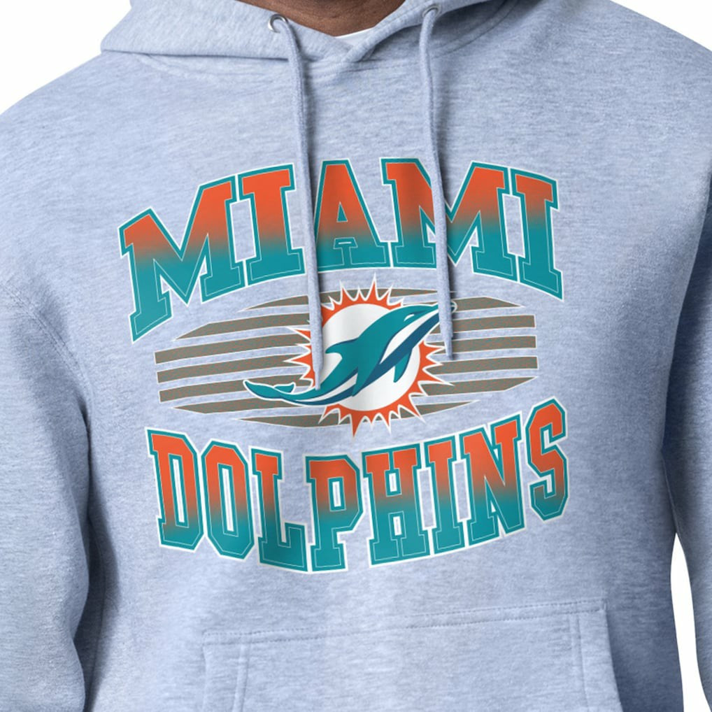 Miami Dolphins Starter Team Grit Graphic Hoodie - Heather Gray - NFL