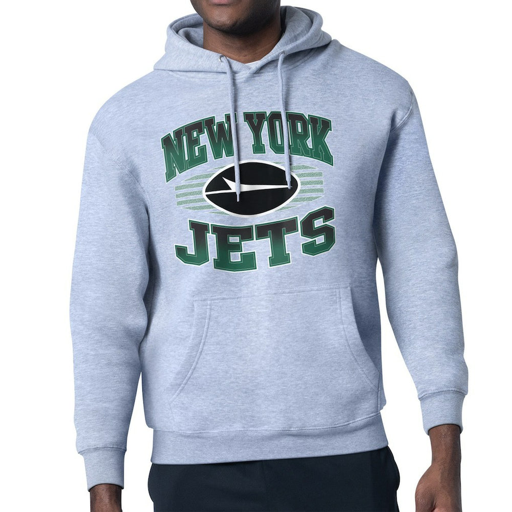 New York Jets Starter Team Grit Graphic Hoodie - Heather Gray - NFL