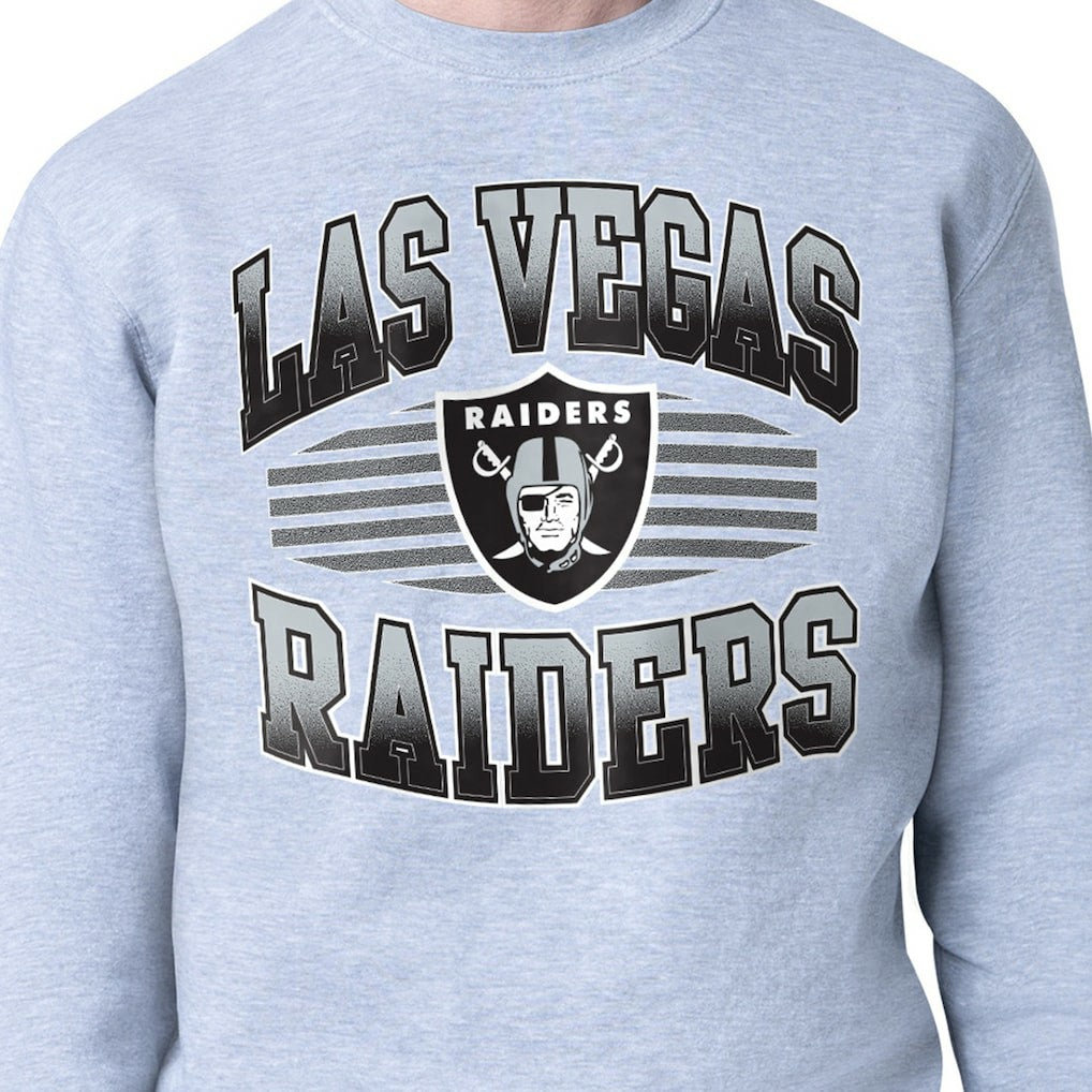 Las Vegas Raiders Starter Team Grit Graphic Fleece Pullover Sweatshirt - Heather Gray - NFL