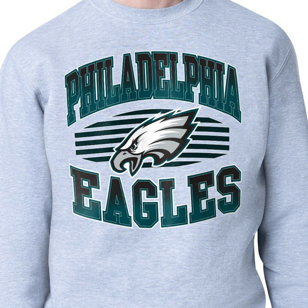 Philadelphia Eagles Starter Team Grit Graphic Fleece Pullover Sweatshirt - Heather Gray - NFL