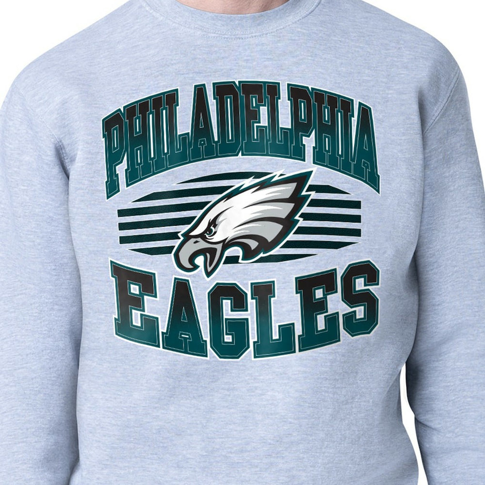 Philadelphia Eagles Starter Team Grit Graphic Fleece Pullover Sweatshirt - Heather Gray - NFL