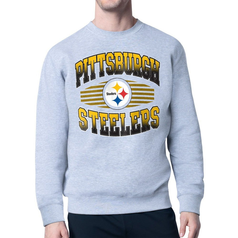 Pittsburgh Steelers Starter Team Grit Graphic Fleece Pullover Sweatshirt - Heather Gray - NFL