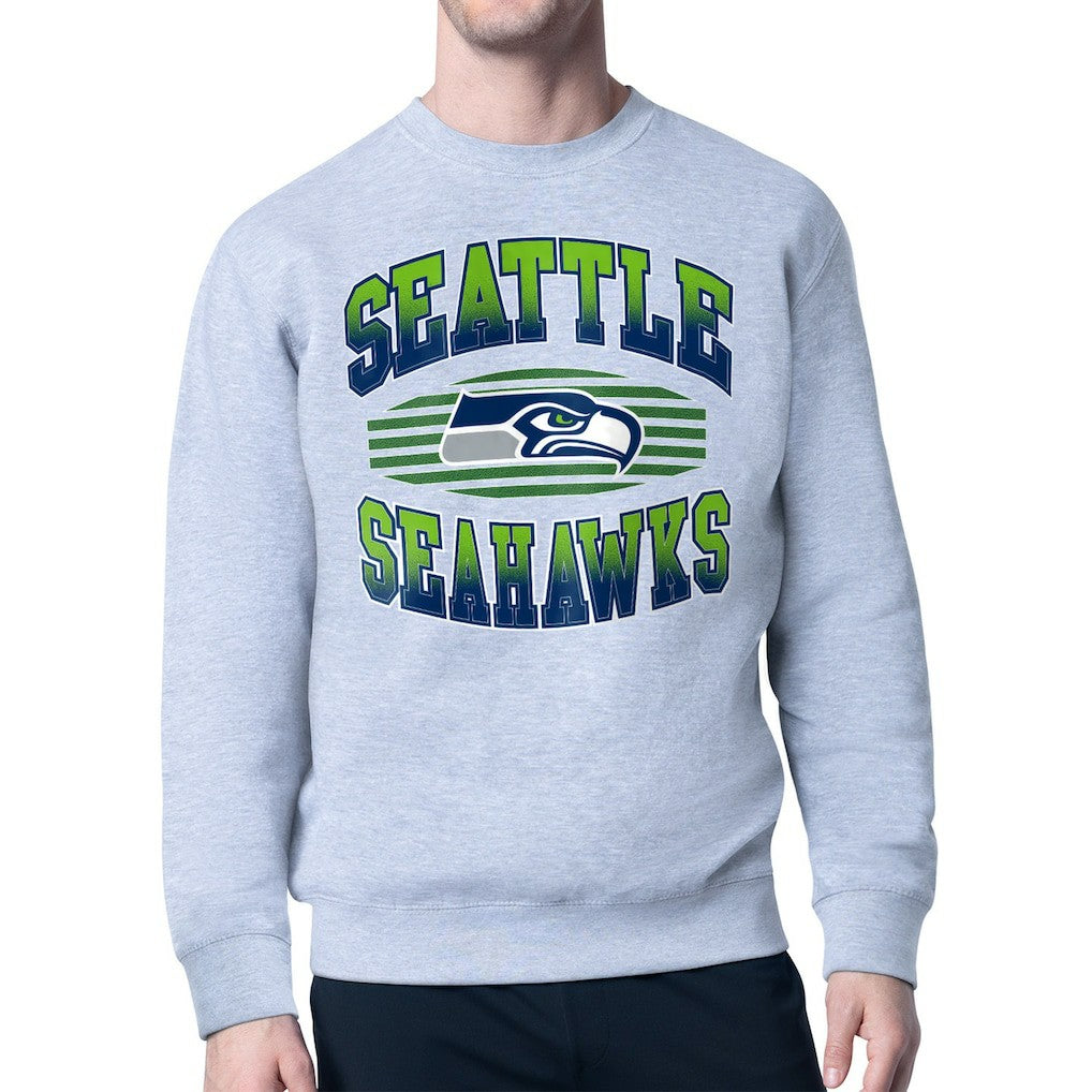 Seattle Seahawks Starter Team Grit Graphic Fleece Pullover Sweatshirt - Heather Gray - NFL