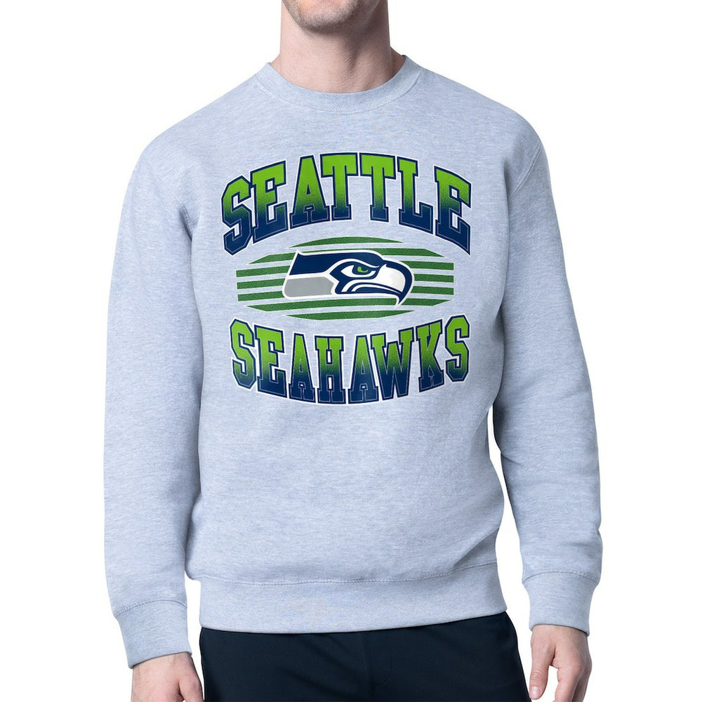 Seattle Seahawks Starter Team Grit Graphic Fleece Pullover Sweatshirt - Heather Gray - NFL