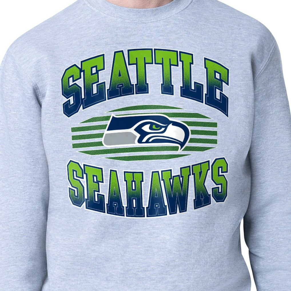 Seattle Seahawks Starter Team Grit Graphic Fleece Pullover Sweatshirt - Heather Gray - NFL