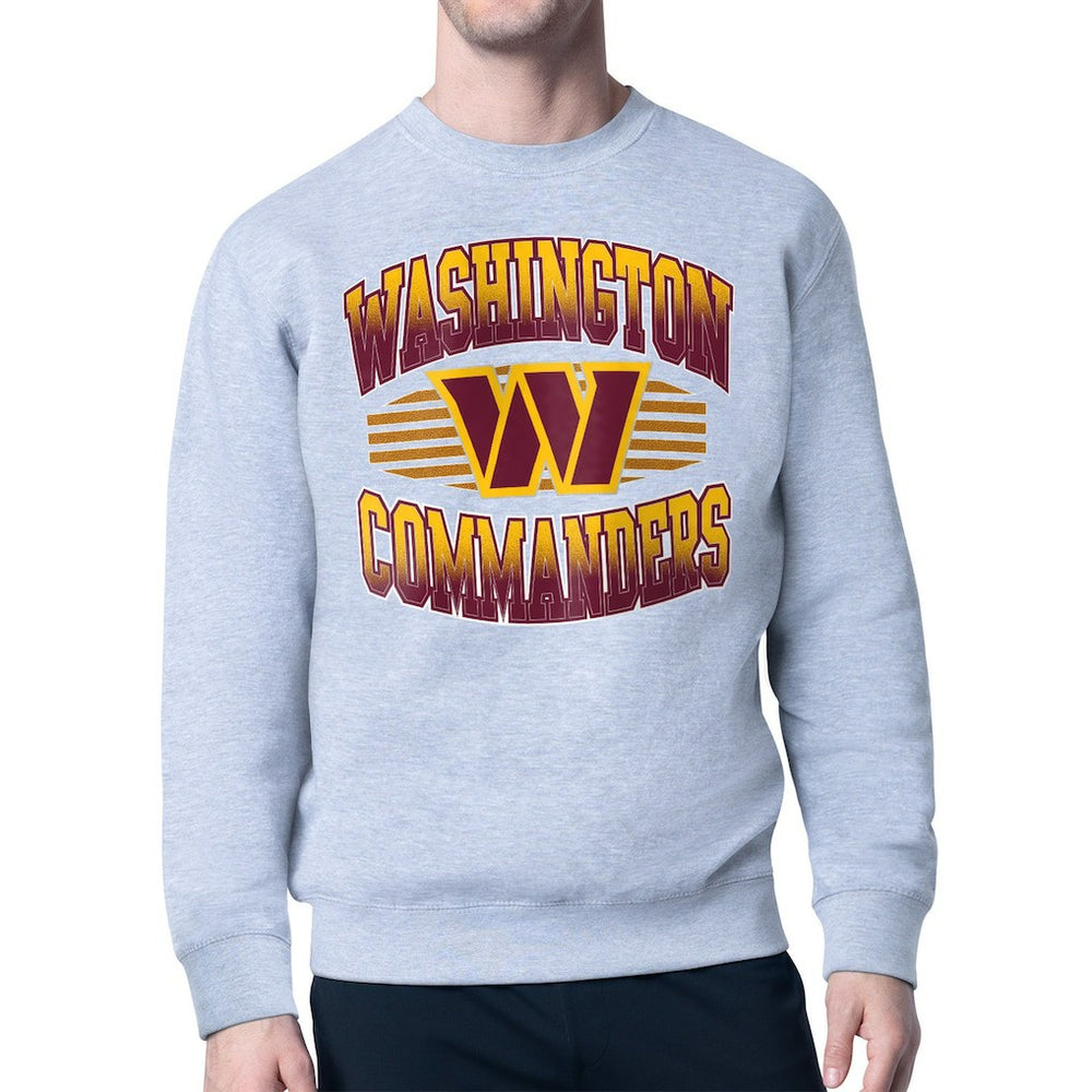 Washington Commanders Starter Team Grit Graphic Fleece Pullover Sweatshirt - Heather Gray - NFL