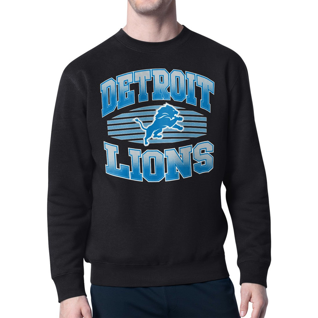 Detroit Lions Starter Team Grit Graphic Fleece Pullover Sweatshirt - Black - NFL