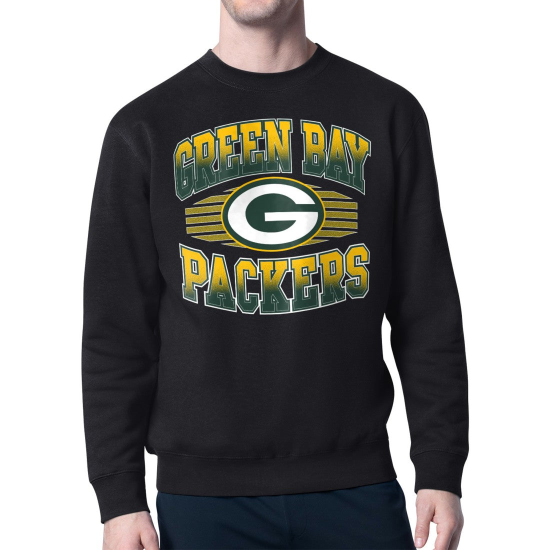 Green Bay Packers Starter Team Grit Graphic Fleece Pullover Sweatshirt - Black - NFL