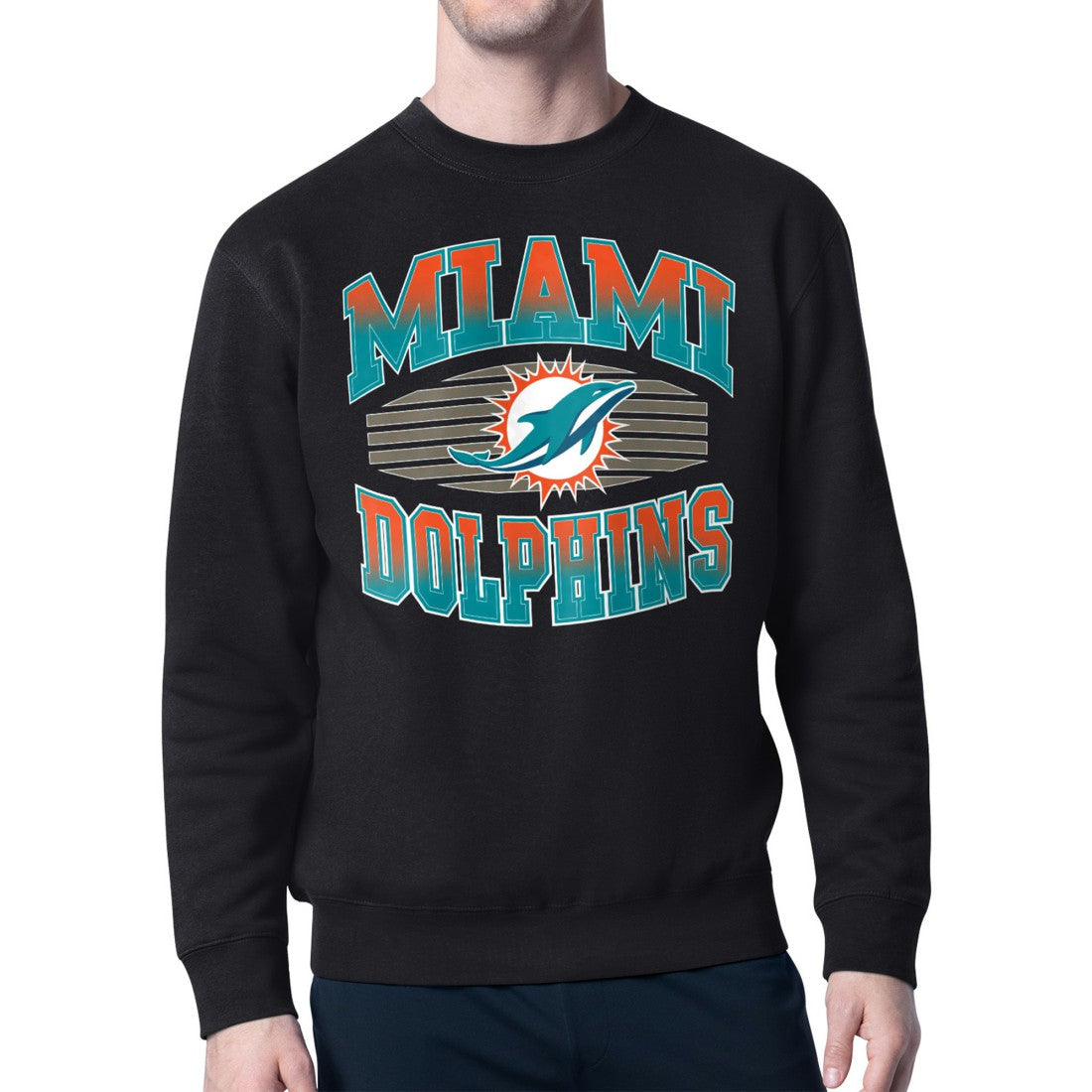 Miami Dolphins Starter Team Grit Graphic Fleece Pullover Sweatshirt - Black - NFL