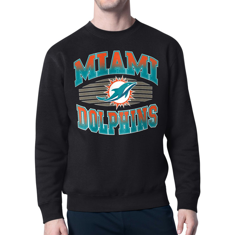 Miami Dolphins Starter Team Grit Graphic Fleece Pullover Sweatshirt - Black - NFL