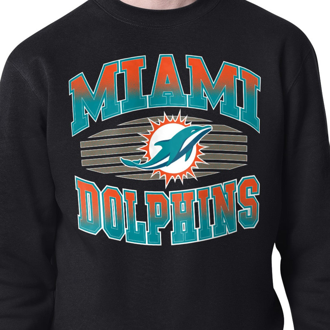 Miami Dolphins Starter Team Grit Graphic Fleece Pullover Sweatshirt - Black - NFL