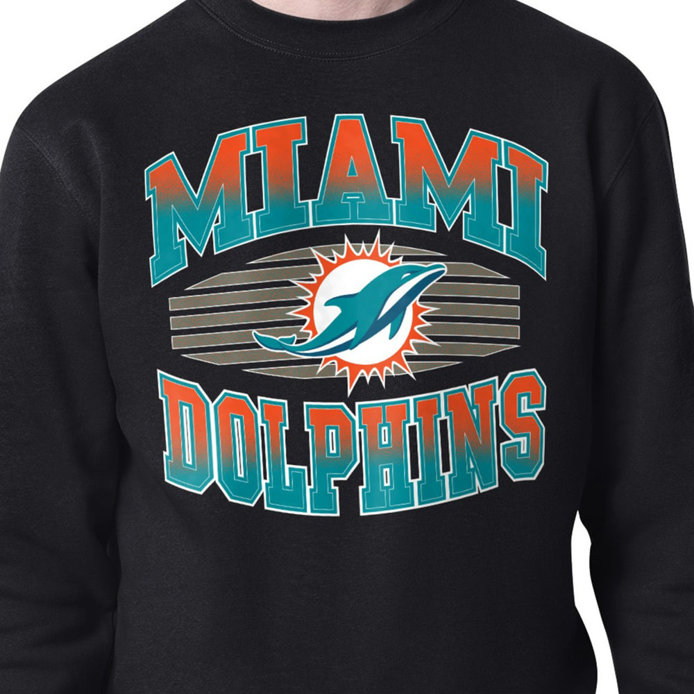 Miami Dolphins Starter Team Grit Graphic Fleece Pullover Sweatshirt - Black - NFL