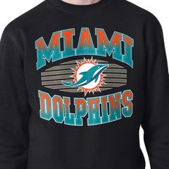 Miami Dolphins Starter Team Grit Graphic Fleece Pullover Sweatshirt - Black - NFL