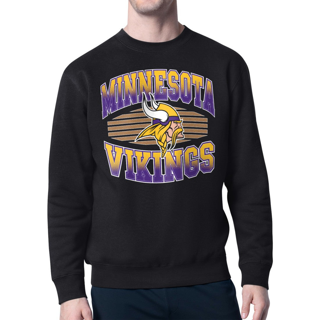 Minnesota Vikings Starter Team Grit Graphic Fleece Pullover Sweatshirt - Black - NFL