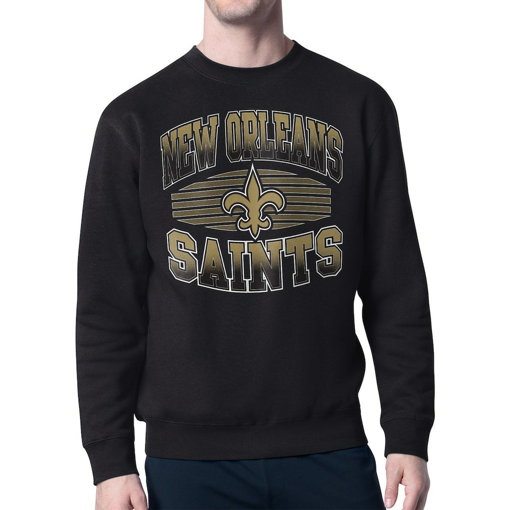 New Orleans Saints Starter Team Grit Graphic Fleece Pullover Sweatshirt - Black - NFL