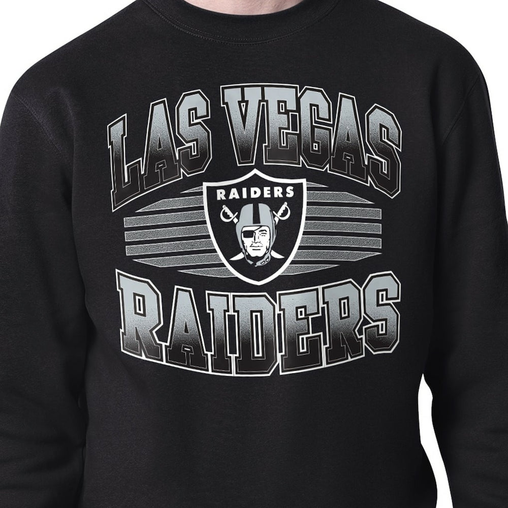 Las Vegas Raiders Starter Team Grit Graphic Fleece Pullover Sweatshirt - Black - NFL