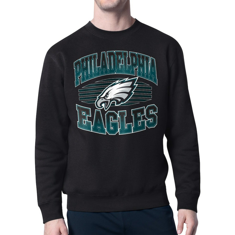 Philadelphia Eagles Starter Team Grit Graphic Fleece Pullover Sweatshirt - Black - NFL