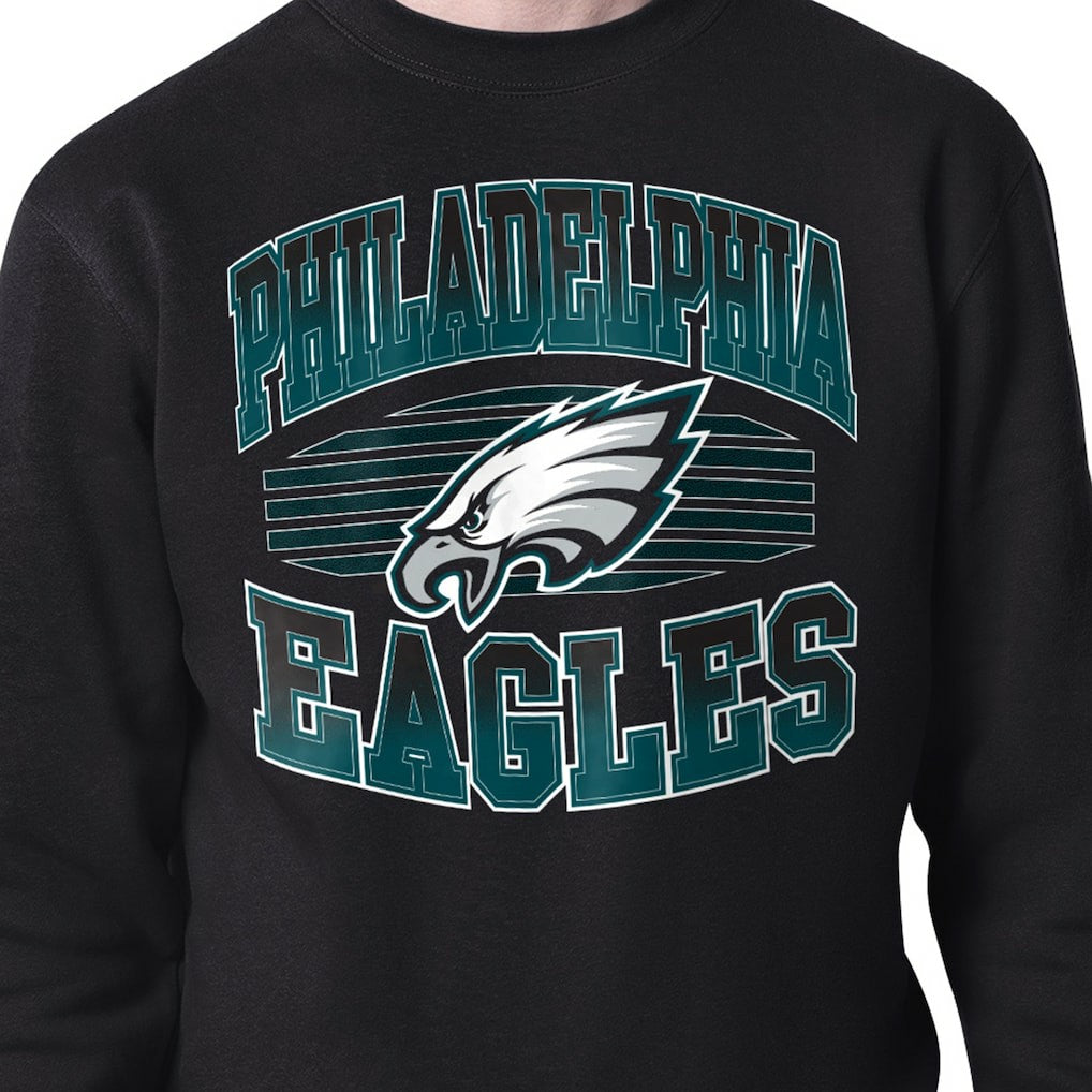 Philadelphia Eagles Starter Team Grit Graphic Fleece Pullover Sweatshirt - Black - NFL