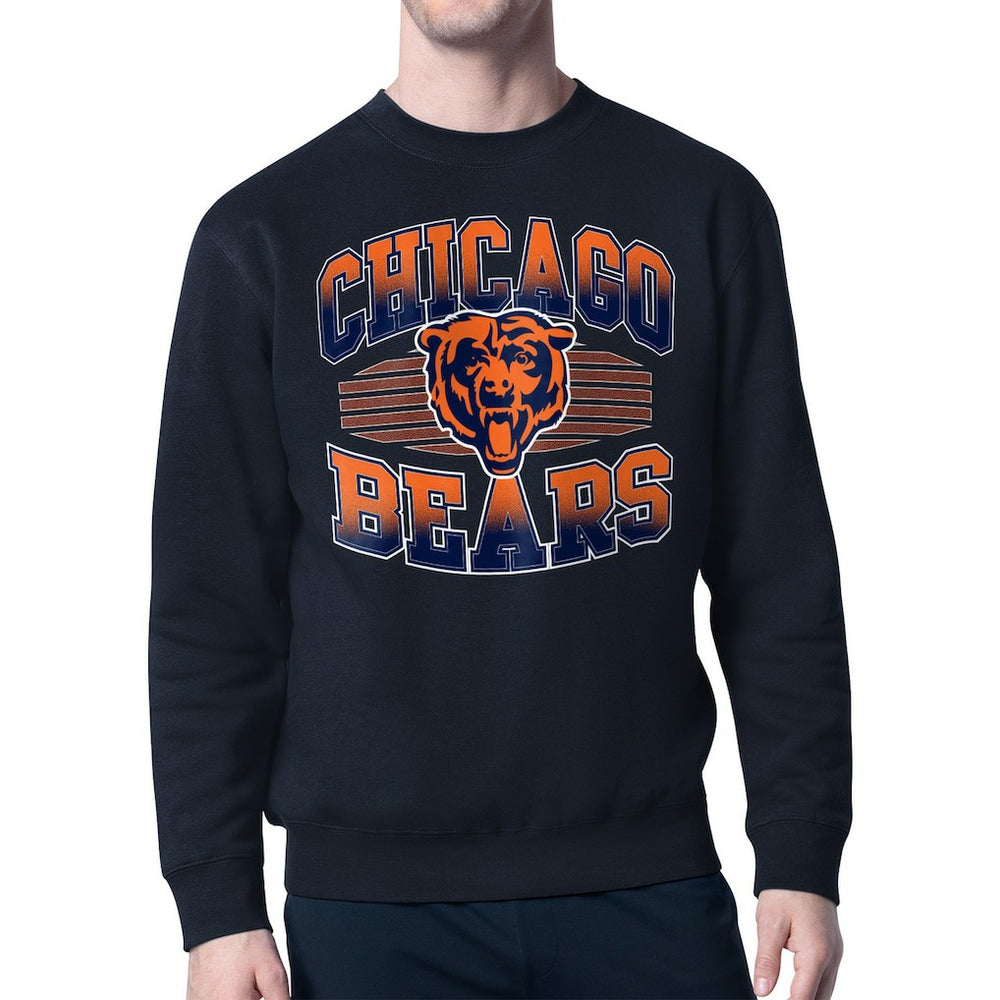 Chicago Bears Starter Team Grit Graphic Fleece Pullover Sweatshirt - Navy - NFL