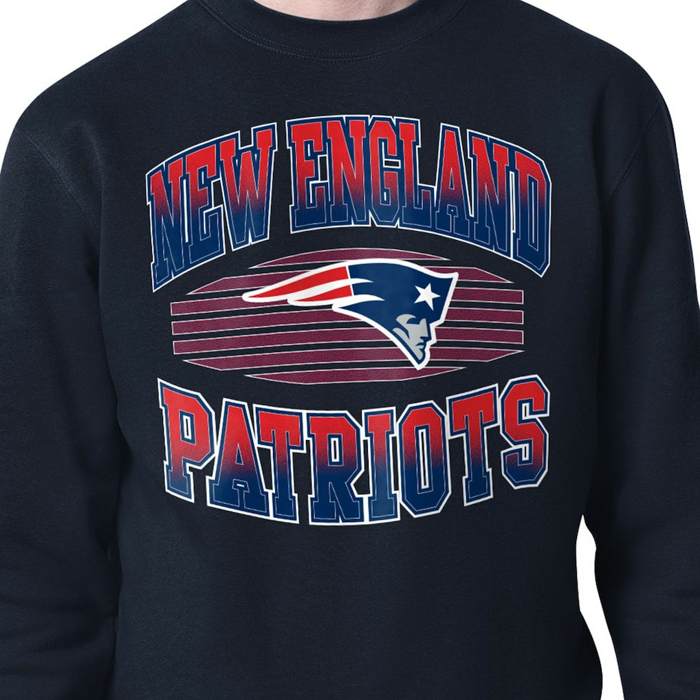 New England Patriots Starter Team Grit Graphic Fleece Pullover Sweatshirt - Navy - NFL