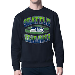 Seattle Seahawks Starter Team Grit Graphic Fleece Pullover Sweatshirt - College Navy - NFL