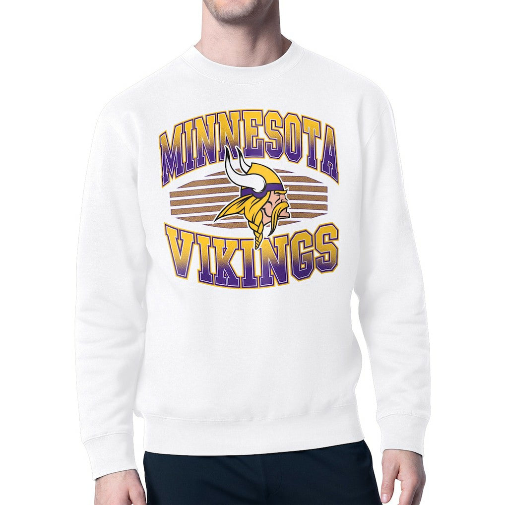 Minnesota Vikings Starter Team Grit Graphic Fleece Pullover Sweatshirt - White - NFL
