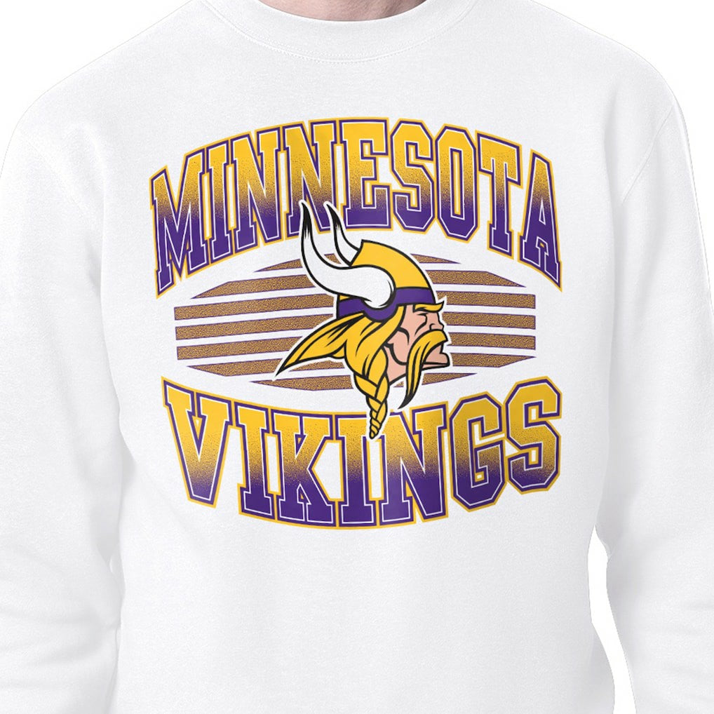 Minnesota Vikings Starter Team Grit Graphic Fleece Pullover Sweatshirt - White - NFL