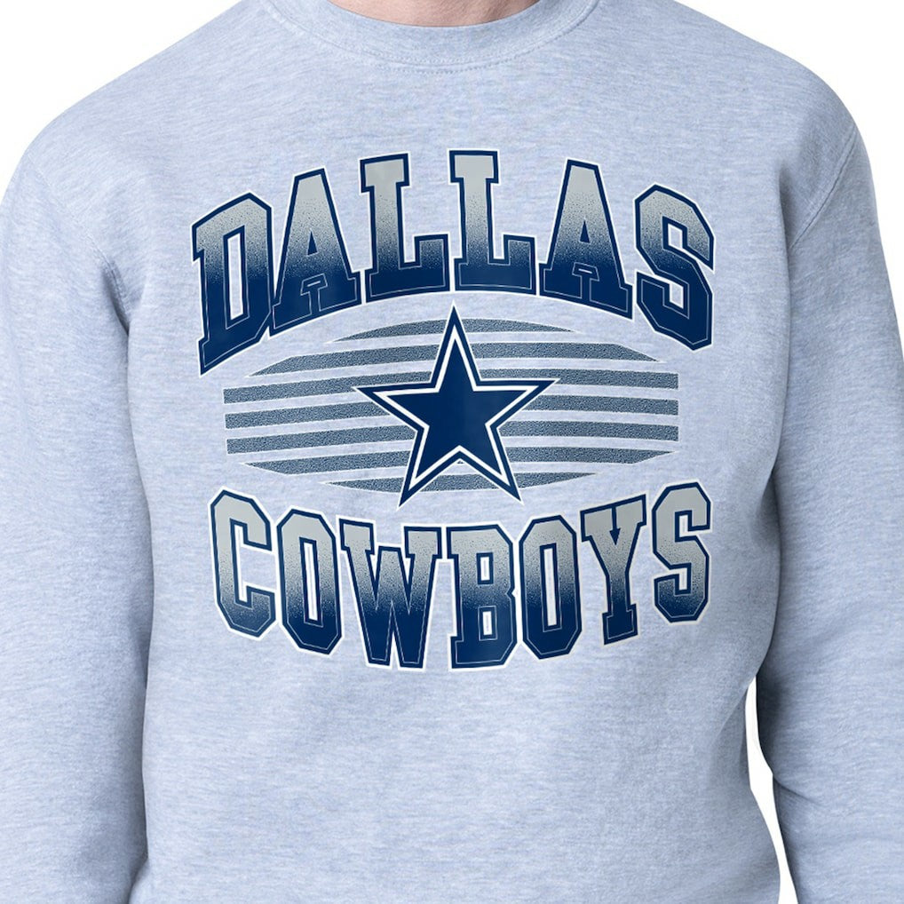 Dallas Cowboys Starter Team Grit Graphic Fleece Pullover Sweatshirt - Heather Gray - NFL