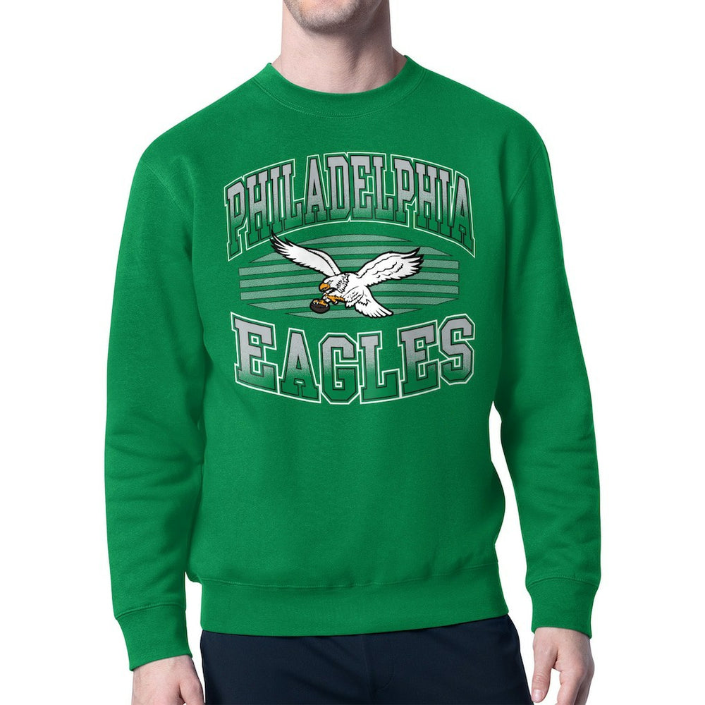 Philadelphia Eagles Starter Team Grit Graphic Fleece Pullover Sweatshirt - Kelly Green - NFL
