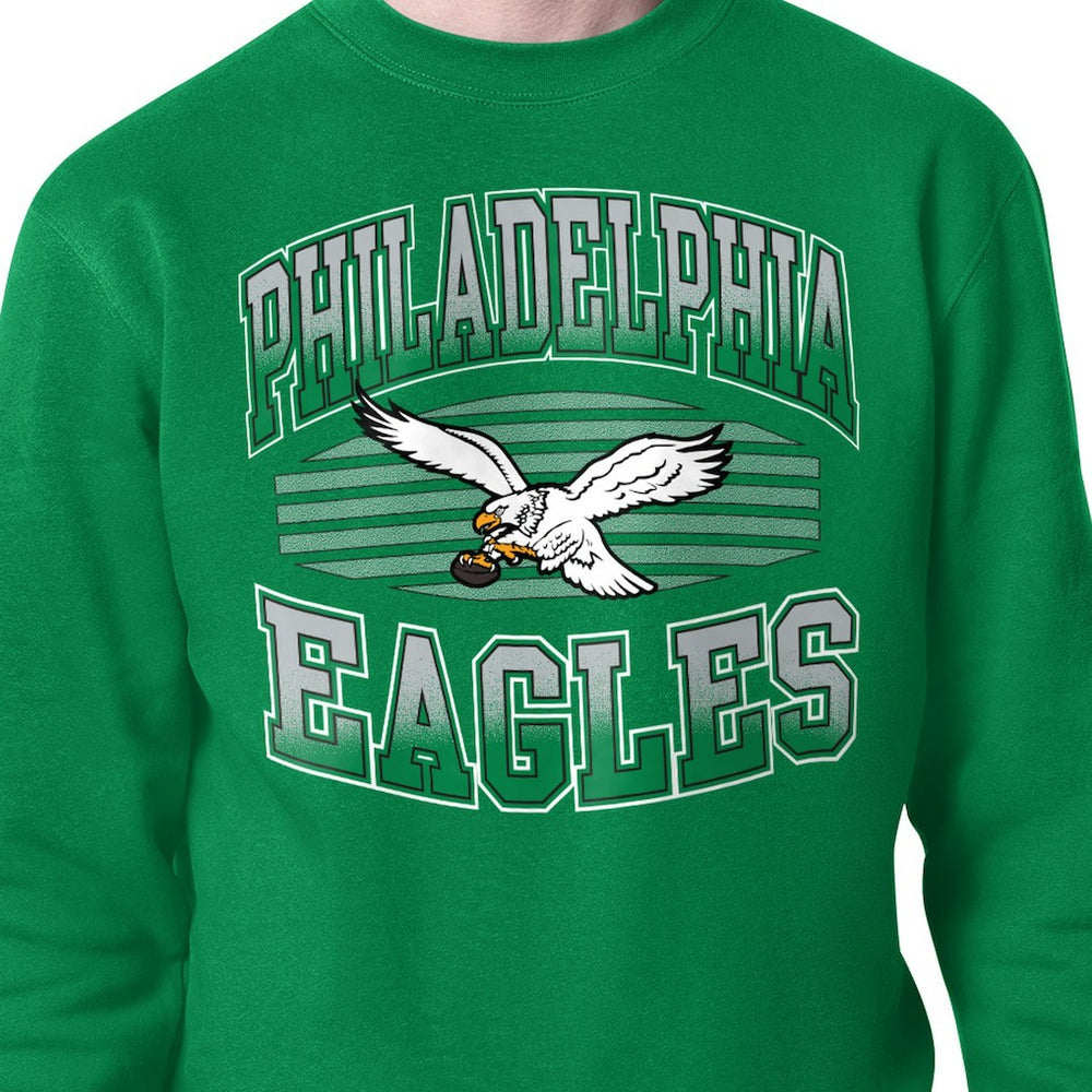 Philadelphia Eagles Starter Team Grit Graphic Fleece Pullover Sweatshirt - Kelly Green - NFL