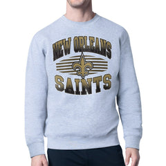 New Orleans Saints Starter Team Grit Graphic Fleece Pullover Sweatshirt - Heather Gray - NFL