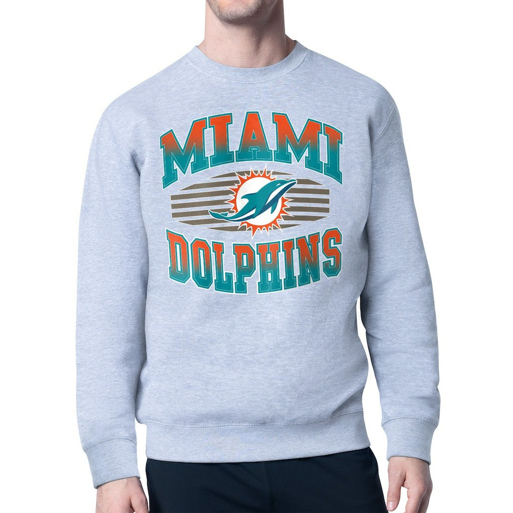 Miami Dolphins Starter Team Grit Graphic Fleece Pullover Sweatshirt - Heather Gray - NFL