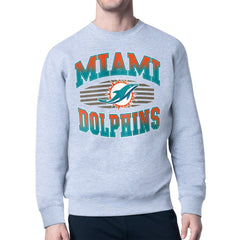 Miami Dolphins Starter Team Grit Graphic Fleece Pullover Sweatshirt - Heather Gray - NFL