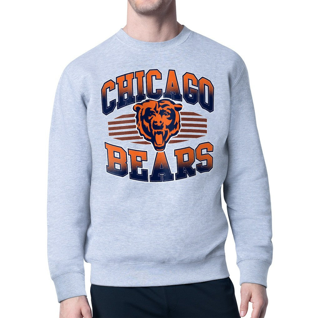Chicago Bears Starter Team Grit Graphic Fleece Pullover Sweatshirt - Heather Gray - NFL