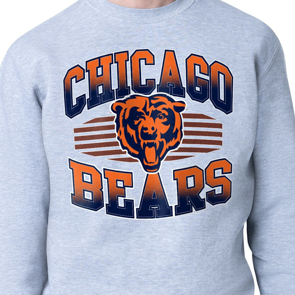 Chicago Bears Starter Team Grit Graphic Fleece Pullover Sweatshirt - Heather Gray - NFL