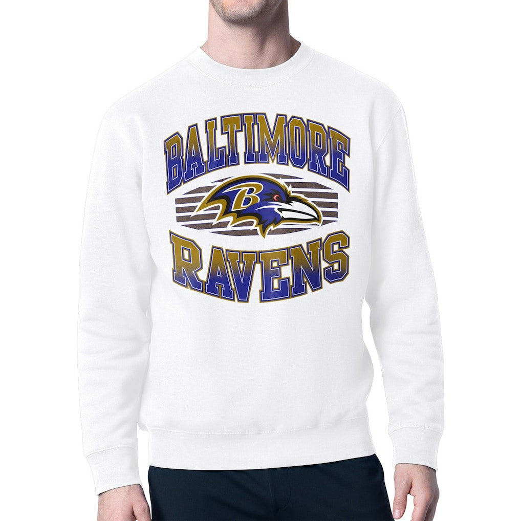 Baltimore Ravens Starter Team Grit Graphic Fleece Pullover Sweatshirt - White - NFL